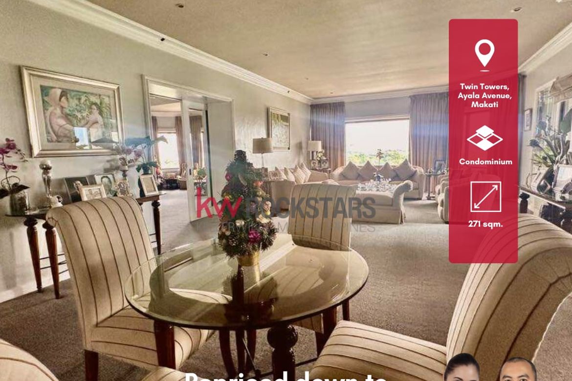 3 Bedroom Condo for Sale in Urdaneta Village, Urdaneta, Makati City near MRT-3 Ayala