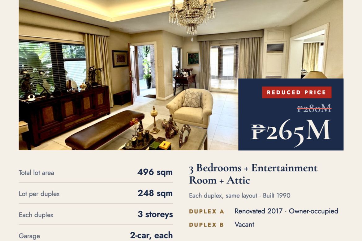 8 Bedroom House for Sale in San Lorenzo, Makati City near MRT-3 Ayala